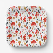 Paddenstoel Woodland Kathrin Legg Red Mushroom Papieren Bordje (Voorkant)