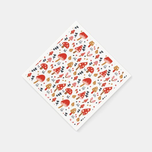 Paddenstoel Woodland Kathrin Legg Red Mushroom Servet (Hoek)