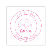 Paddenstoel Zelfinkende Rubber Stempel Met Liefde (Design)