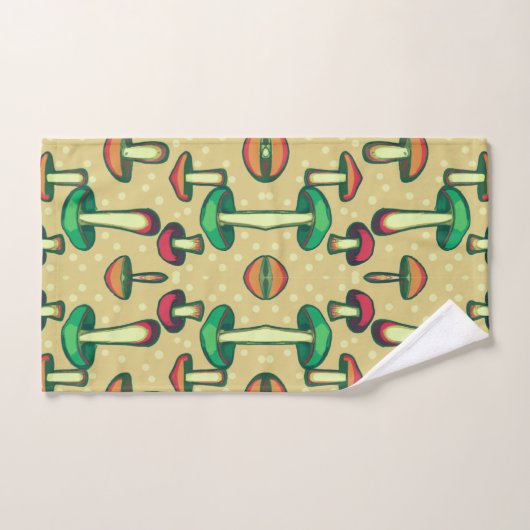 paddenstoelachtergrond bad handdoek (Handdoek)