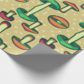 Paddenstoelachtergrond Cadeaupapier (Hoek)