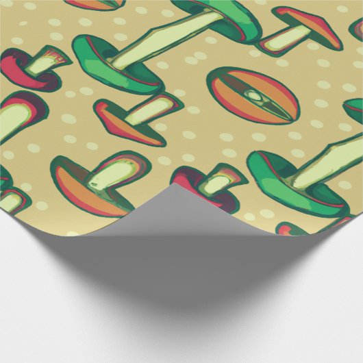 Paddenstoelachtergrond Cadeaupapier (Hoek)
