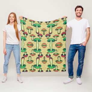 Paddenstoelachtergrond Fleece Deken