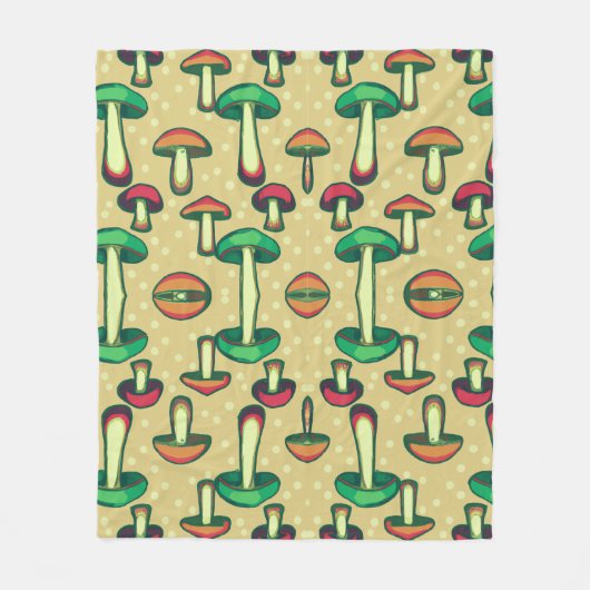 Paddenstoelachtergrond Fleece Deken (Voorkant)