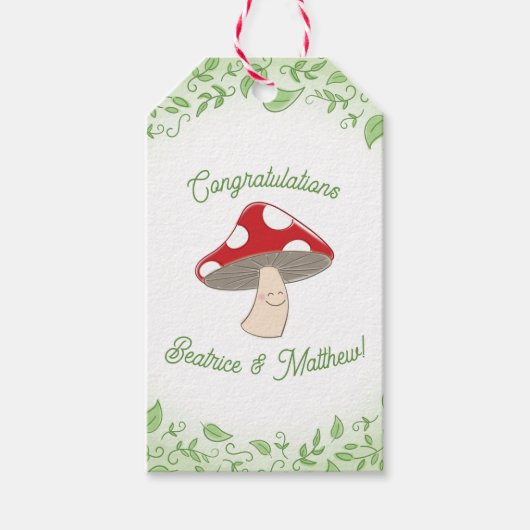 PaddenstoelBaby shower Cadeaulabel (Voorkant)