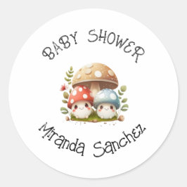PaddenstoelBaby shower Ronde Sticker