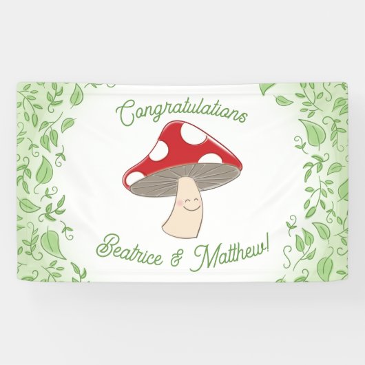PaddenstoelBaby shower Spandoek (Horizontaal)
