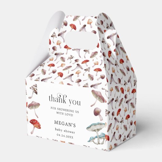 Paddenstoelbos Baby shower Bedankdoosjes (Voorkant Zijde)