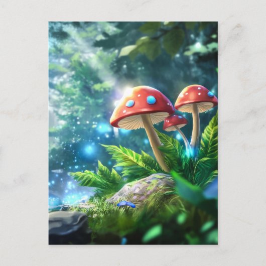 paddenstoelbos briefkaart (Voorkant)