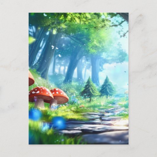 paddenstoelbos briefkaart (Voorkant)