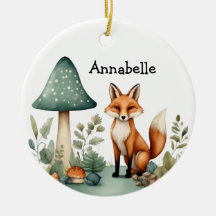 Paddenstoelbos en Fox Ornament