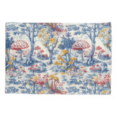 Paddenstoelbos in Toile De Jouy Kussensloop (Achterkant)