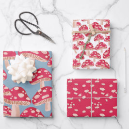 Paddenstoelbos inpakpapier set vel