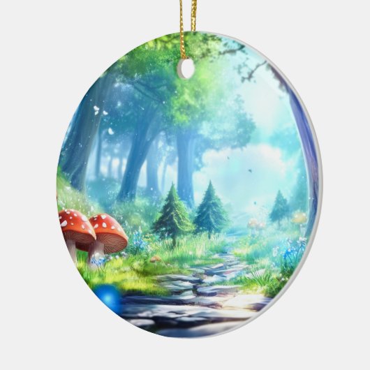 paddenstoelbos keramisch ornament (Links)