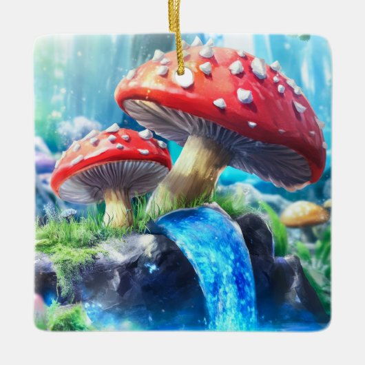 paddenstoelbos keramisch ornament (Voorkant)