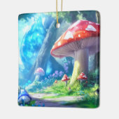 paddenstoelbos keramisch ornament (Links)