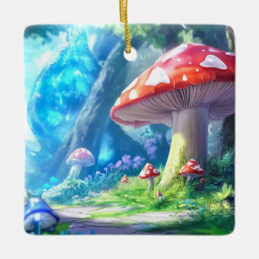 paddenstoelbos keramisch ornament (Voorkant)