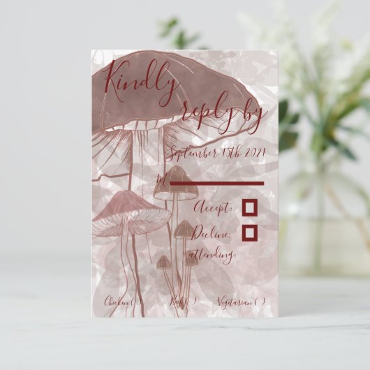 paddenstoelbos RSVP kaartje (Staand voorkant)