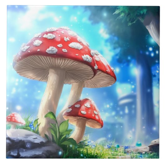 paddenstoelbos tegeltje (Voorkant)