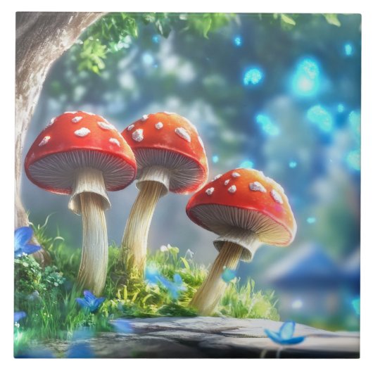 paddenstoelbos tegeltje (Voorkant)