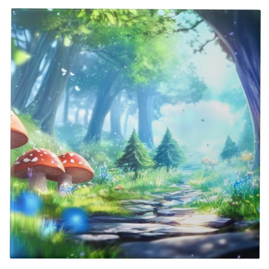 paddenstoelbos tegeltje (Voorkant)