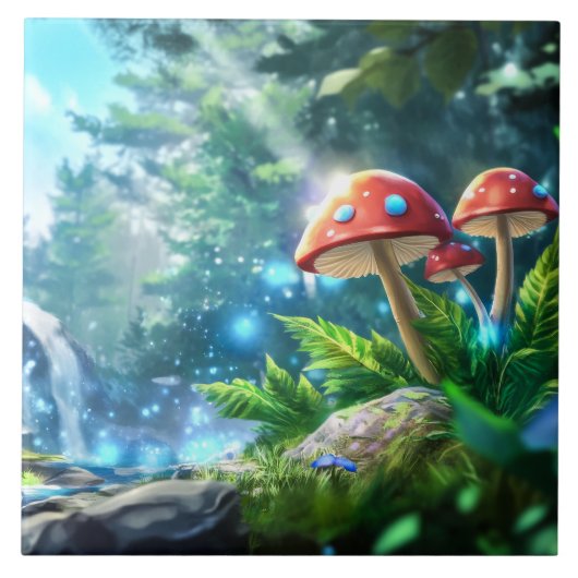 paddenstoelbos tegeltje (Voorkant)