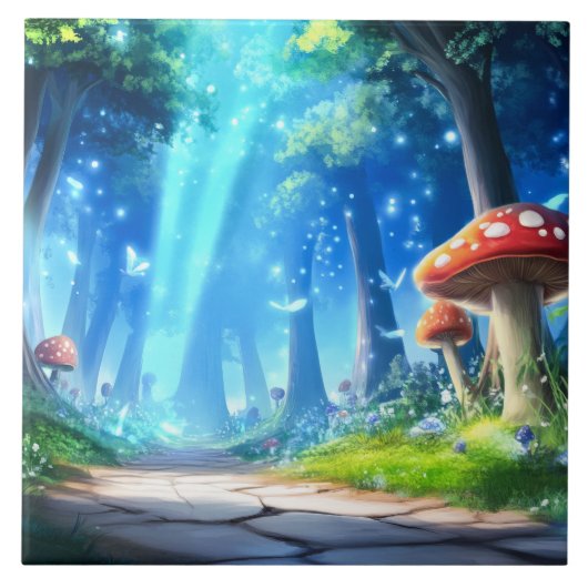 paddenstoelbos tegeltje (Voorkant)