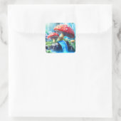 paddenstoelbos vierkante sticker (Tas)