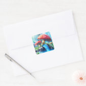 paddenstoelbos vierkante sticker (Envelop)