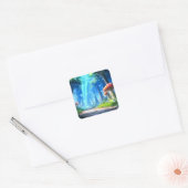 paddenstoelbos vierkante sticker (Envelop)