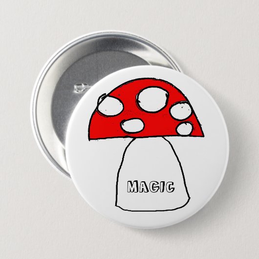 PaddenstoelButton Ronde Button 7,6 Cm (Voorkant /achterkant)