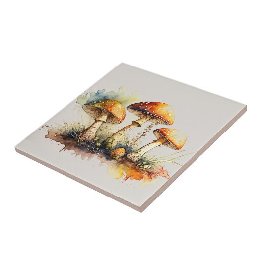 Paddenstoelen, Amanita Muscaria Tegeltje (Zijkant)