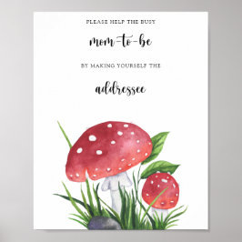 Paddenstoelen baby shower - Help de bezige aanstaa Poster