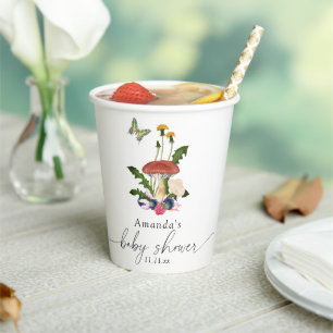Paddenstoelen baby shower papieren bekers