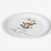 Paddenstoelen babyshower papieren bordje (Gekanteld)
