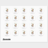 Paddenstoelen babyshower ronde sticker (Vel)