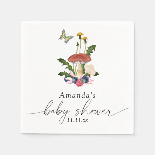 Paddenstoelen babyshower servet (Voorkant)