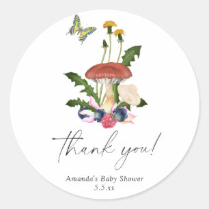 Paddenstoelen - Bedankkaart Ronde Sticker