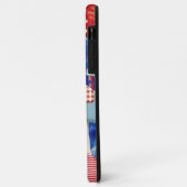 paddenstoelen blauwe zeeblauwe gingham Case-Mate iPhone case (Achterkant/links)