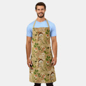 Paddenstoelen, bloemen en olijven schort (Gedragen)