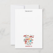 Paddenstoelen & Bloemen Mid Century Modern Custom  Bedankkaart (Voorkant)