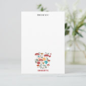 Paddenstoelen & Bloemen Mid Century Modern Custom  Bedankkaart (Staand voorkant)