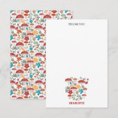 Paddenstoelen & Bloemen Mid Century Modern Custom  Bedankkaart (Voorkant / Achterkant)