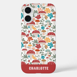 Paddenstoelen & Bloemen Mid Century Modern Custom  iPhone 16 Hoesje