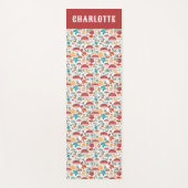 Paddenstoelen & Bloemen Mid Century Modern Custom Yogamat (Voorkant)