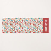 Paddenstoelen & Bloemen Mid Century Modern Custom Yogamat (Voorkant (horizontaal))