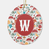 Paddenstoelen & Bloemen Mid Century Modern Monogra Keramisch Ornament (Links)