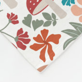 Paddenstoelen & Bloemen Mid Century Modern Patroon Fleece Deken (Hoek)