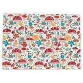 Paddenstoelen & Bloemen Mid Century Modern Patroon Groot Cadeauzakje (Achterkant)