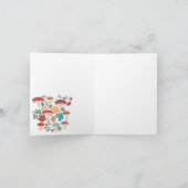 Paddenstoelen & Bloemen Mid Century Modern Patroon Kaart (Binnen)